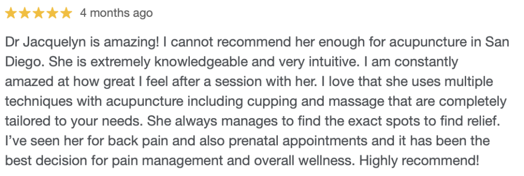 Acupuncture for back pain.